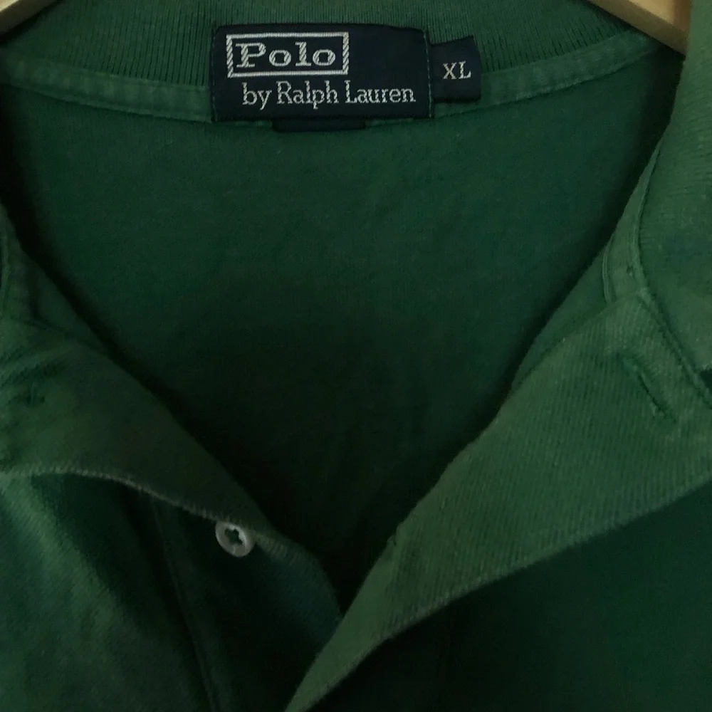 Ralph Lauren Men's Green Polo with Gold Pony Embroidery